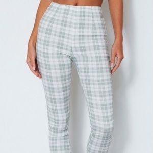 White Fox New Mood Khaki Checked Pants